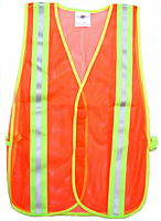 Flourescent Orange Safety Mesh Vest 