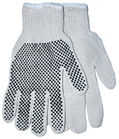 White Carolina Glove & Safety K26CB1-S One-Sided PVC Dotted Gloves Medium Weight Small 