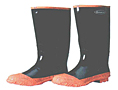 Reinforced Toe Cap Black Rubber Boots, 16" Length