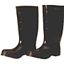 Black PVC, Bar-Cleat Outsole, Plain Toe Boots- 16 inch Long